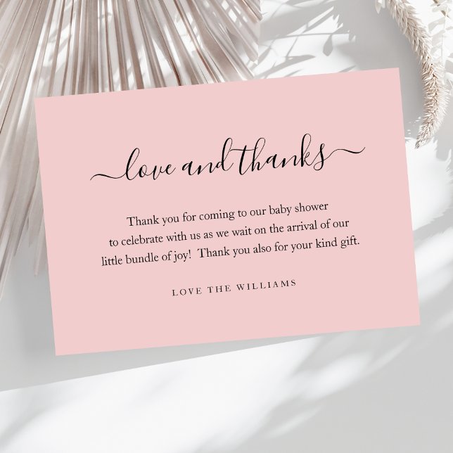 Pink Thank You Baby Shower Gift Personalised (Pink Baby Shower Thank You Card)