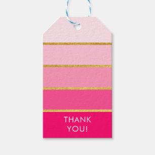 Pink Thank You Birthday Gift Tags