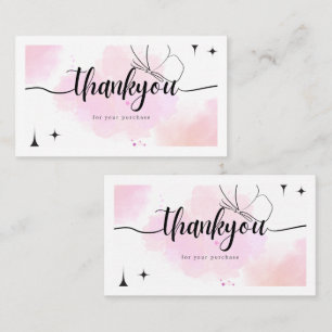 Pink Thank You Business Card – Elegant Minimal 