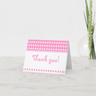 pink thank you card with ducks