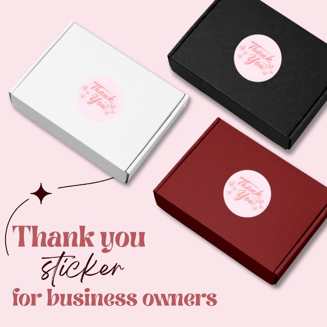 Pink Thank you  Classic Round Sticker (Creator Uploaded)