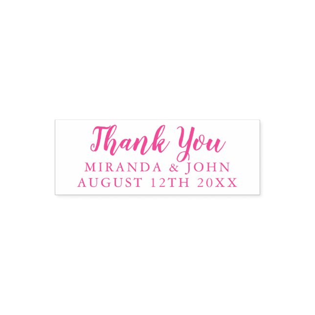 Pink Thank You classy typography self inking stamp (Design)
