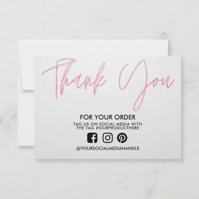 Pink Thank you Custom Media Insert (Front)