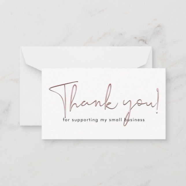 Pink Thank You For Supporting Card (Front)