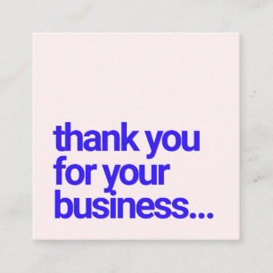 Pink Thank You for Your Business Discount Coupon Square Business Card