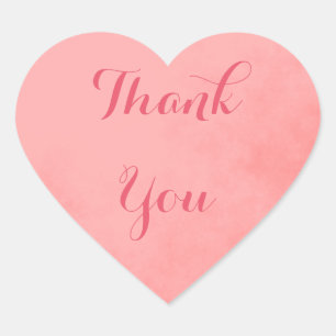 Pink Thank You Heart Sticker