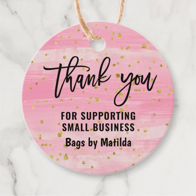 Pink Thank you Promotion Hang Tags (Front)