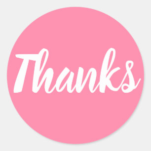Pink thank you simple business sticker