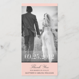 PINK THANK YOU WEDDING THANK YOU CARD