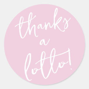 Pink Thanks a Lotto Sticker Lottery Ticket Favour