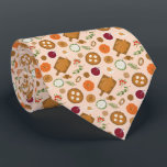 Pink Thanksgiving Turkey Dinner Tie<br><div class="desc">Whimsical and modern Thanksgiving theme neck tie featuring illustration of turkey dinner.</div>