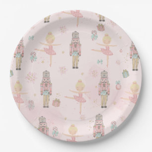 Pink The Nutcracker Christmas Ballet 1st Birthday Paper Plate