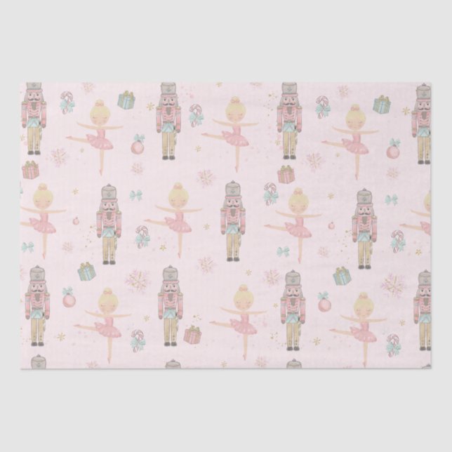 Pink The Nutcracker Christmas Ballet Decoupage Tissue Paper (Front)