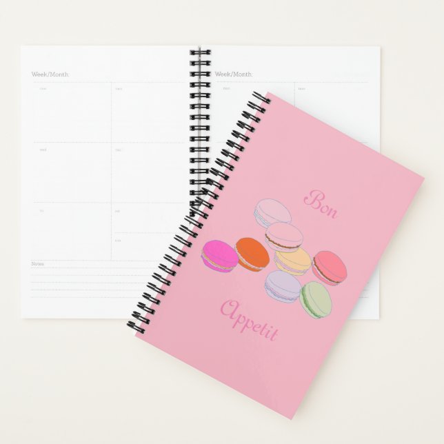 Pink Theme Paris French Macaron Bon Appetit Planner (Display)