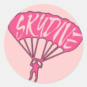 Pink theme skydive fanatic window stickers