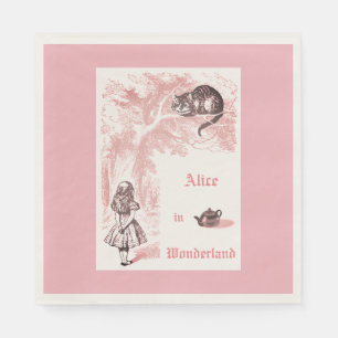 Pink Theme Vintage Alice in Wonderland Tea Party Napkin