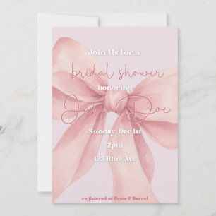 Pink Themed Bridal Shower Invitation