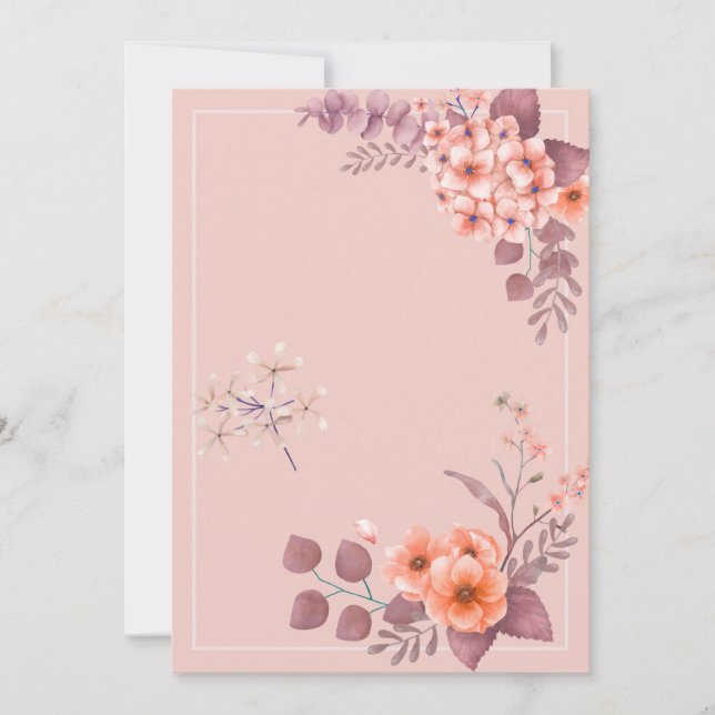 Pink Themed Floral Invitation (Front)