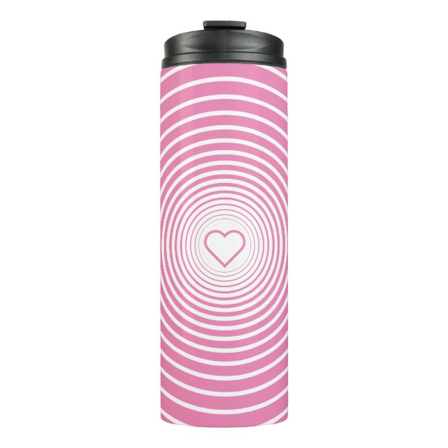 Pink Thermal Tumbler with Heart - Choose Colors (Front)