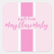 Pink Thick Stripe Gift Sticker