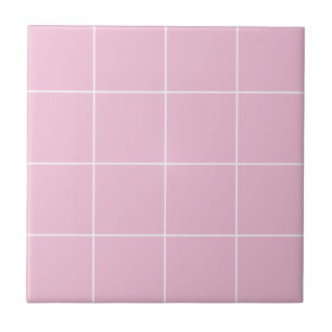 Pink Thin Modern Geometric Checkers Simple Tile