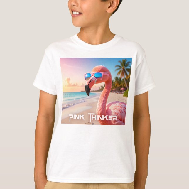 PINK THINKER - Flamingo PINK T-Shirt (Front)