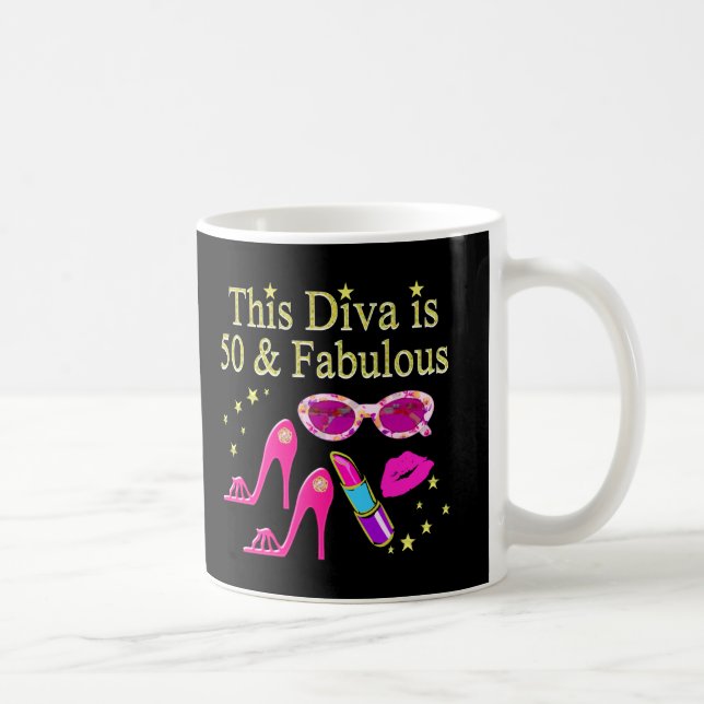 PINK THIS DIVA IS 50 & FABULOUS DESIGN COFFEE MUG (Right)