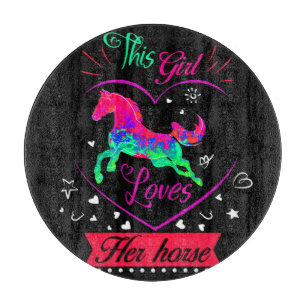 Pink This Girl Loves Her Horse   Cutting Board