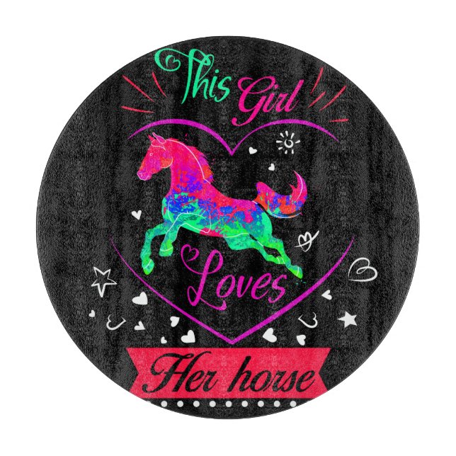 Pink This Girl Loves Her Horse   Cutting Board (Front)