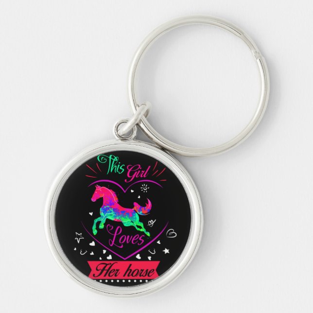 Pink This Girl Loves Her Horse     Key Ring (Front)