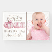 Pink This Little Pumpkin Photo 1st Birthday Party