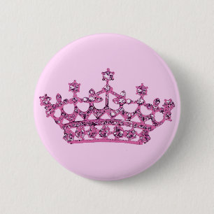 Pink Tiara 6 Cm Round Badge