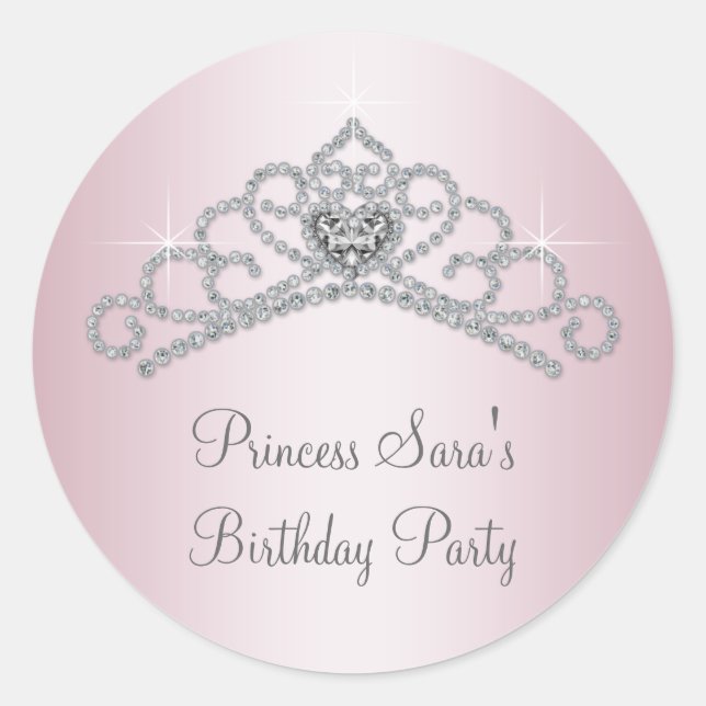 Pink Tiara Pink Princess Stickers (Front)