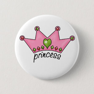 Pink Tiara Princess 6 Cm Round Badge