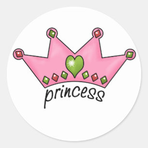 Pink Tiara Princess Classic Round Sticker