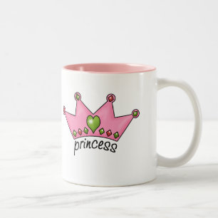 Pink Tiara Princess Two-Tone Coffee Mug