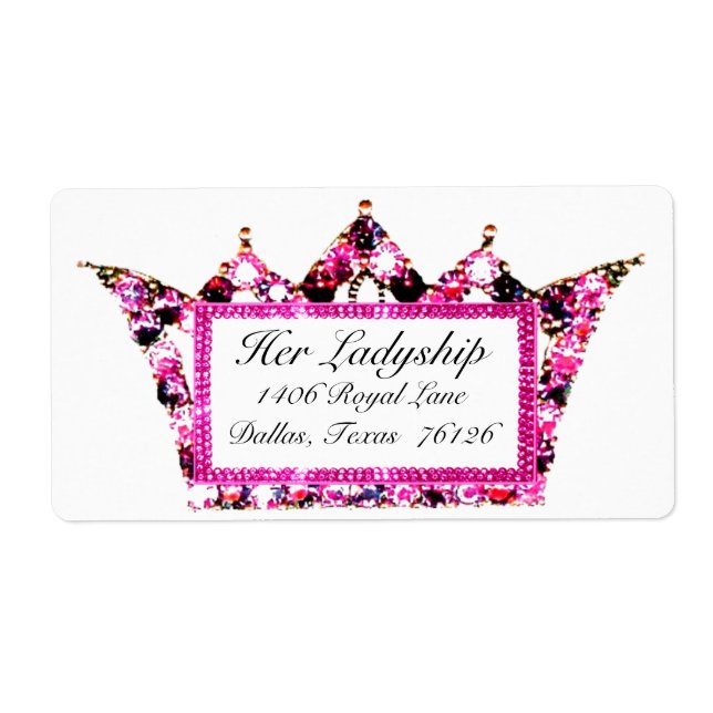 Pink Tiara Shipping Labels (Front)