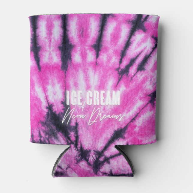 Pink Tie Dye Can Cooler (Front)
