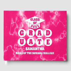 Pink Tie Dye Graduation Guest Book