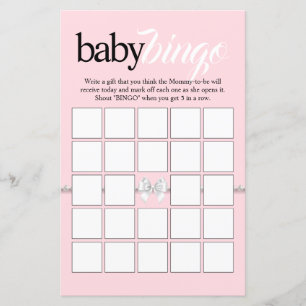 Pink Tiffany Theme Baby Bingo Baby Shower Game