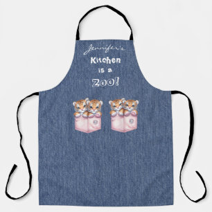 Pink Tiger All-Over Print Apron