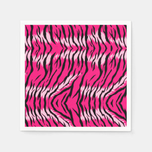 Pink Tiger Animal Skin Pattern Design Napkin