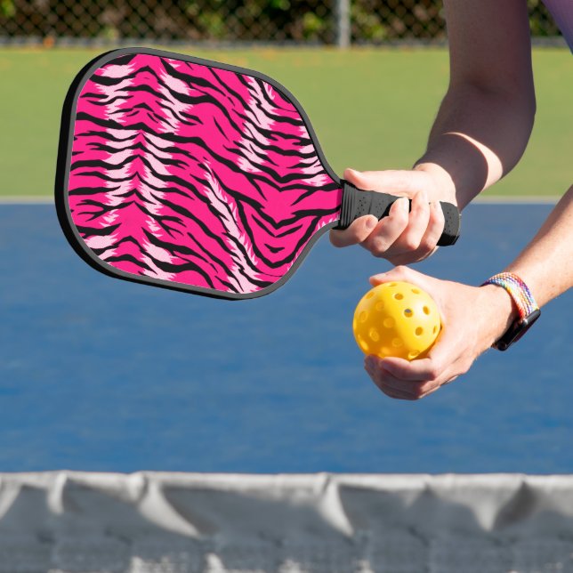 Pink Tiger Animal Skin Pattern Design  Pickleball Paddle (Insitu)