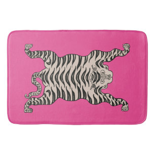 pink tiger bath mat