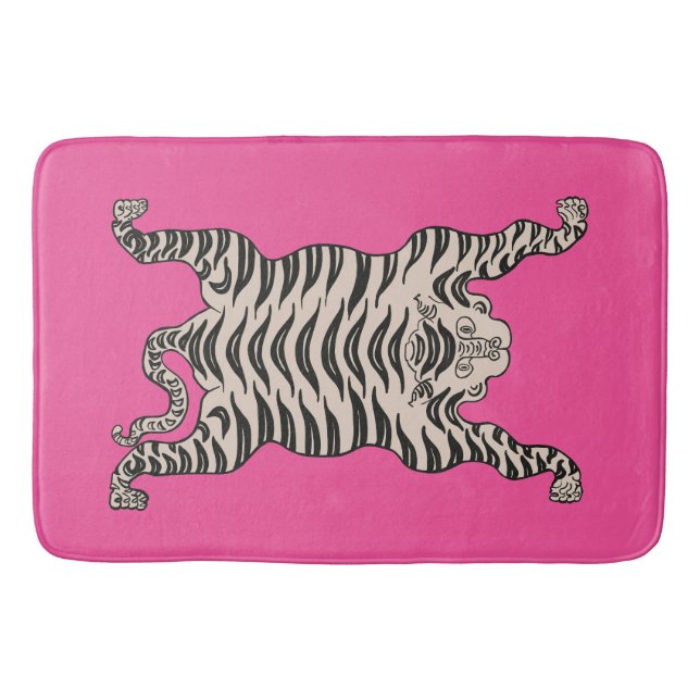 pink tiger bath mat (Front)