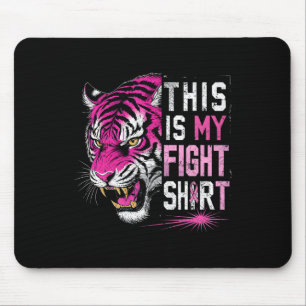 Pink Tiger Fight Breast Cancer Awareness Design Mouse Mat