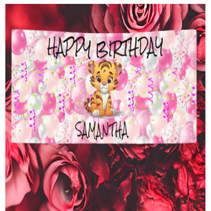 Pink Tiger Girl Banner