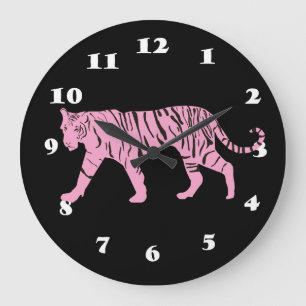 Pink Tiger Large Clock