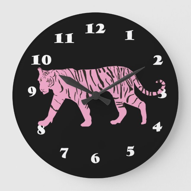 Pink Tiger Large Clock (Front)