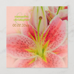 Pink tiger lily/wedding Invitations